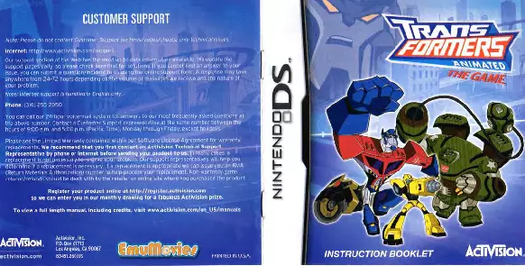 manual for Transformers Animated - The Game